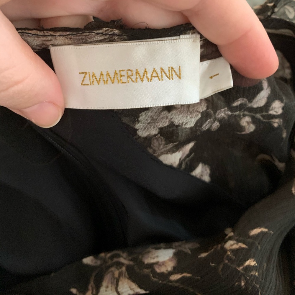 Zimmerman Black floral Silk Jumpsuit